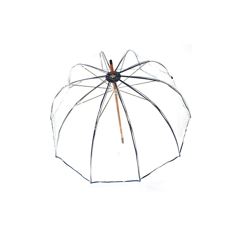 Parapluie transparent cloche made in france ganse bleue