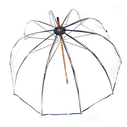 Parapluie Cloche Transparent Pierre Vaux - Ganse Noire - Made In France - Neuf Avec étiquettes