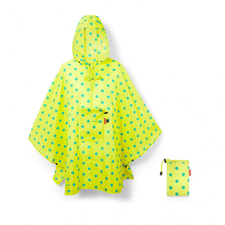 Poncho pluie jaune citron a pois 