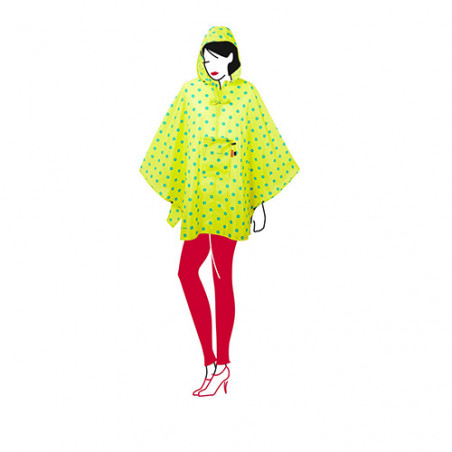Poncho pluie jaune citron a pois 
