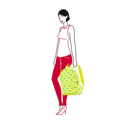 Sac a dos pliable jaune citron a pois