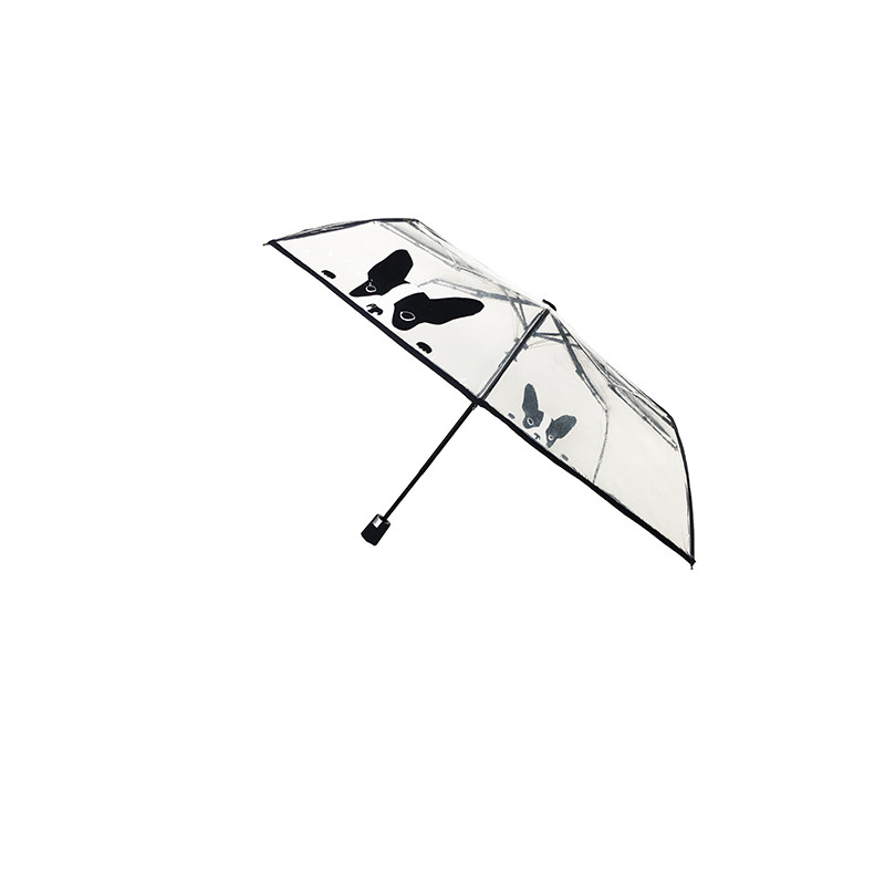 Petit parapluie pliant transparent chien