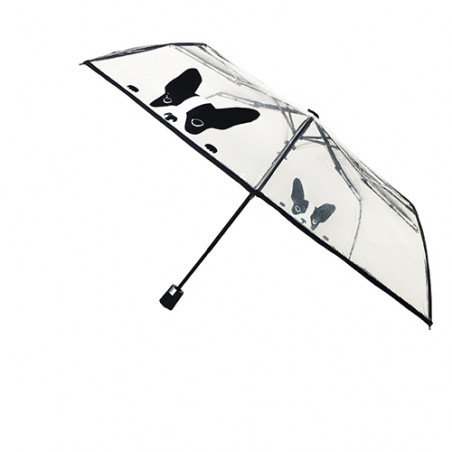 Petit parapluie pliant transparent chien