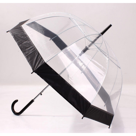 Parapluie cloche transparent bord noir