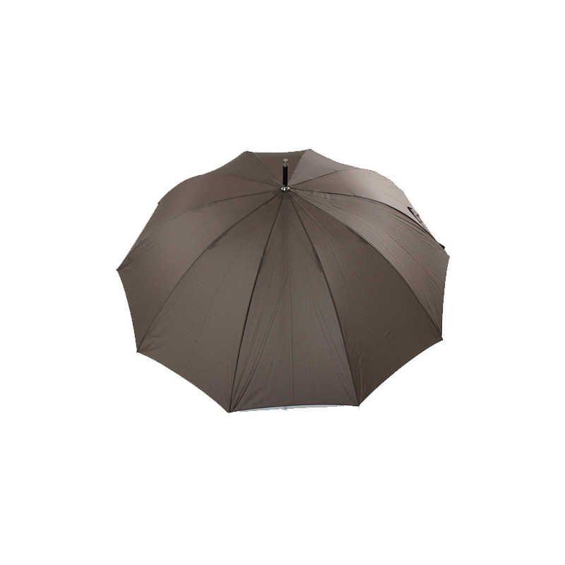 Grand parapluie chocolat 10 baleines poignée bois