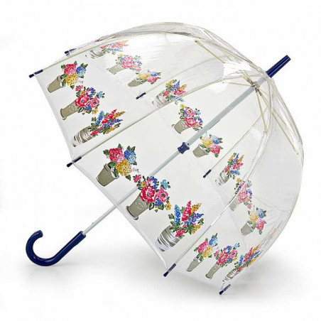 Parapluie transparent cloche bordure de fleurs