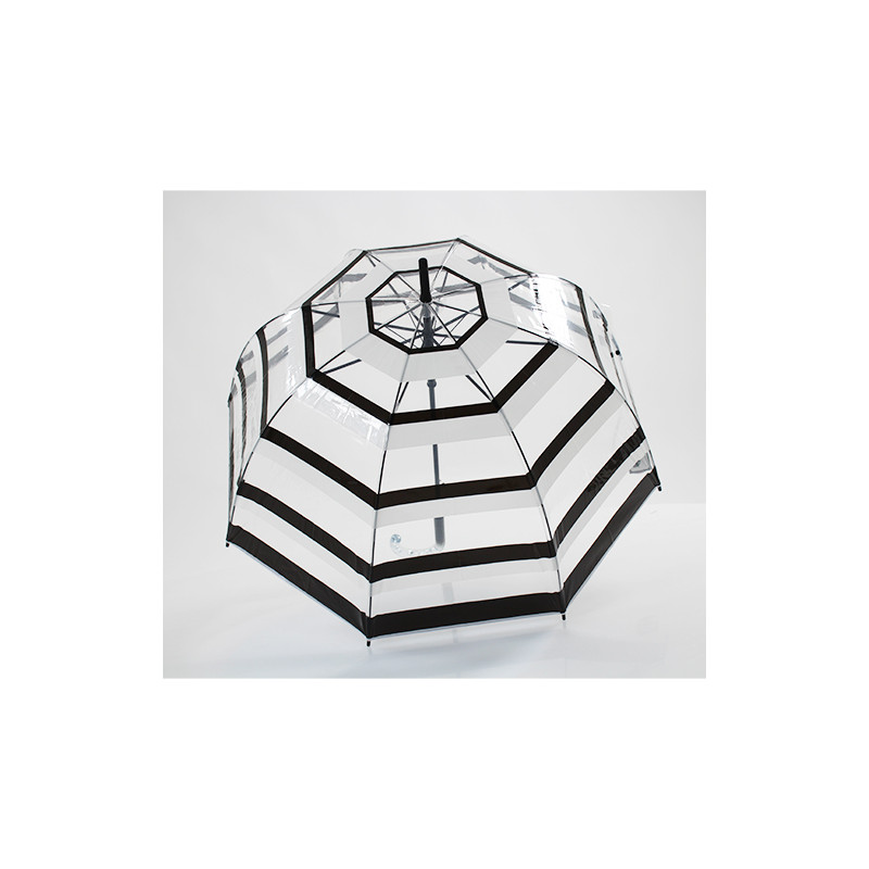 Parapluie cloche transparent blanc et noir