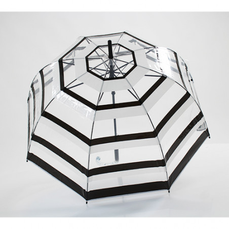 Parapluie cloche transparent blanc et noir