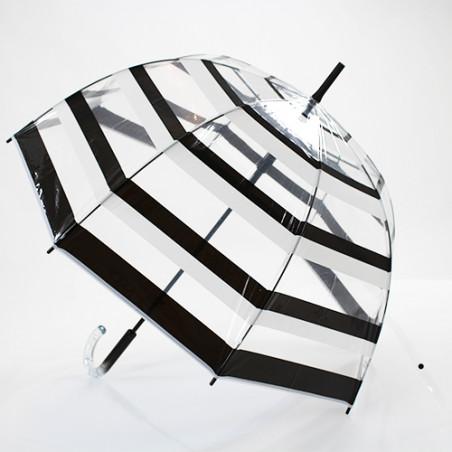 Parapluie cloche transparent blanc et noir