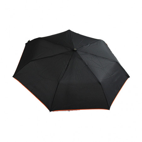 Parapluie solide noir et orange pliant automatique