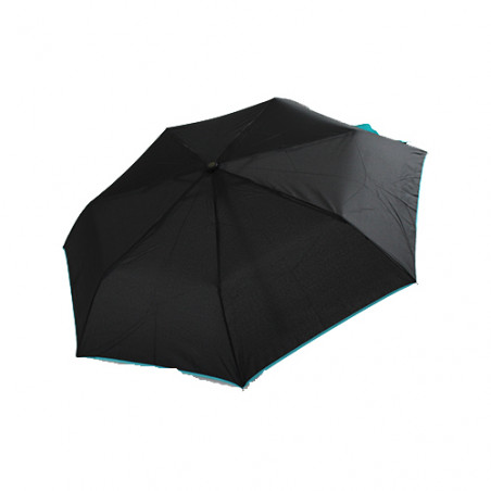 Parapluie solide noir et turquoise pliant automatique