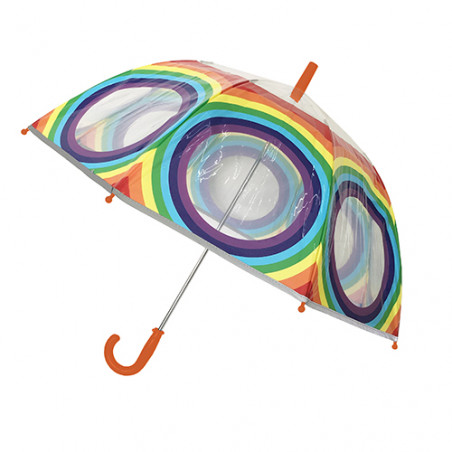 Parapluie transparent enfant arc en ciel