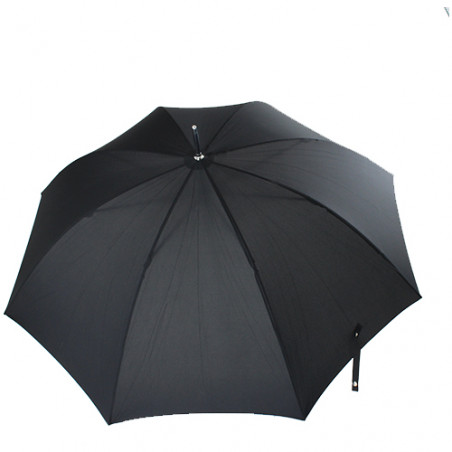 Grand parapluie golf noir poignée canne