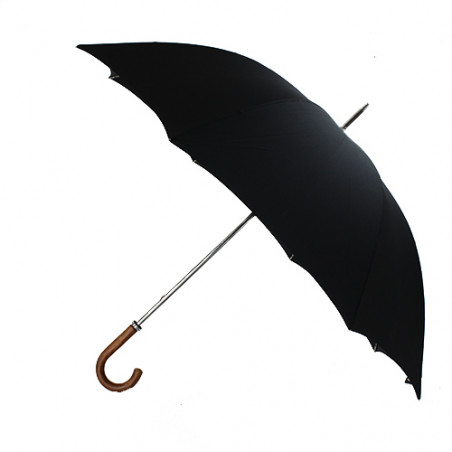 Grand parapluie golf noir poignée canne