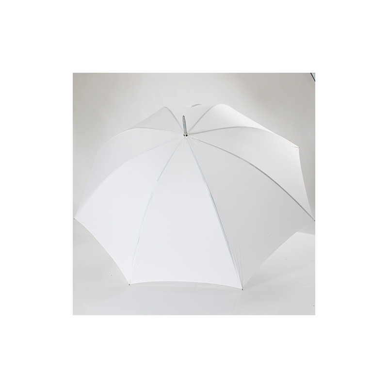 Grand parapluie golf blanc poignée canne
