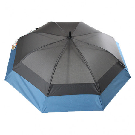 Grand parapluie tempête double extension bleue