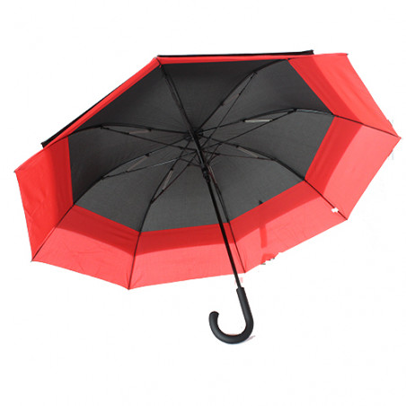 Grand parapluie tempête double extension rouge