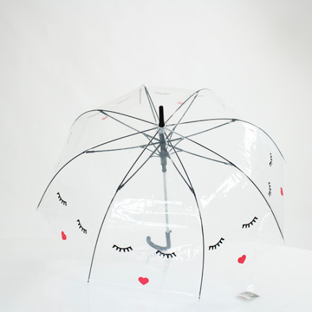 Parapluie cloche transparent happy face