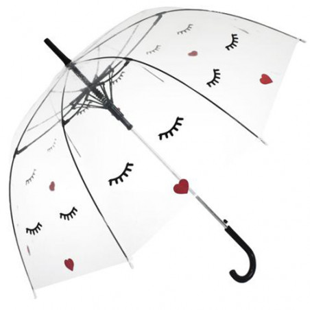 Parapluie cloche transparent happy face