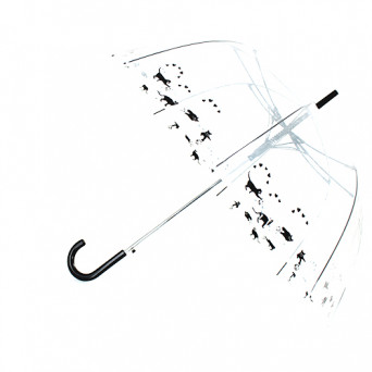 Parapluie cloche transparent chats noirs