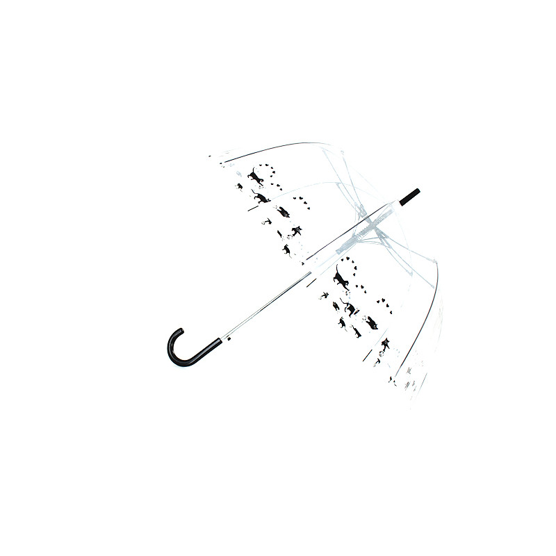 Parapluie cloche transparent chats noirs