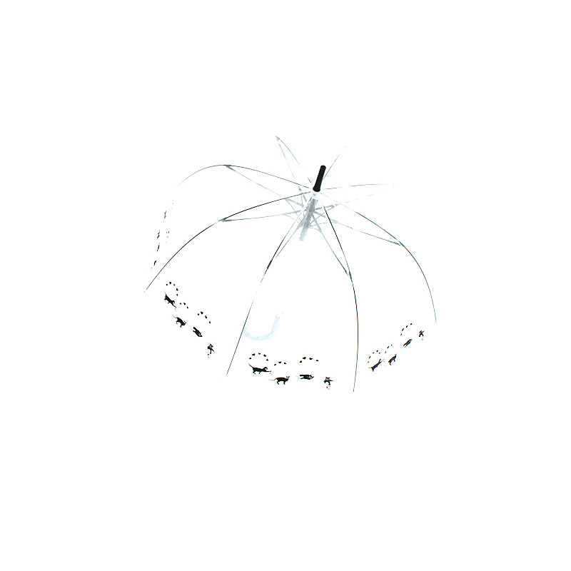 Parapluie cloche transparent chats noirs
