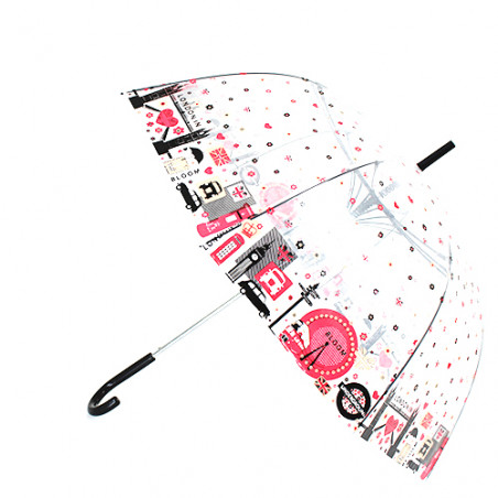 Parapluie transparent cloche anglais motif Londres