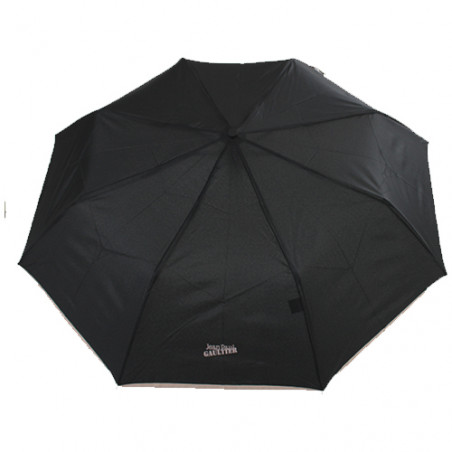 Parapluie pliant noir et taupe Jean Paul Gaultier