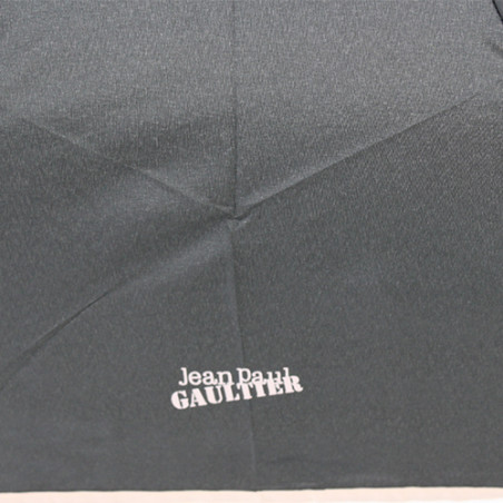 Parapluie pliant noir et taupe Jean Paul Gaultier