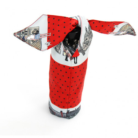 Mini parapluie pliable rouge monuments de Paris