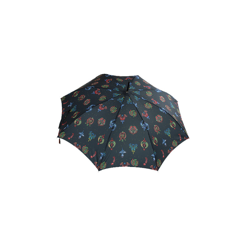 Parapluie Pierre Cardin Inspiration Florale Noir - Élégant Et Pratique