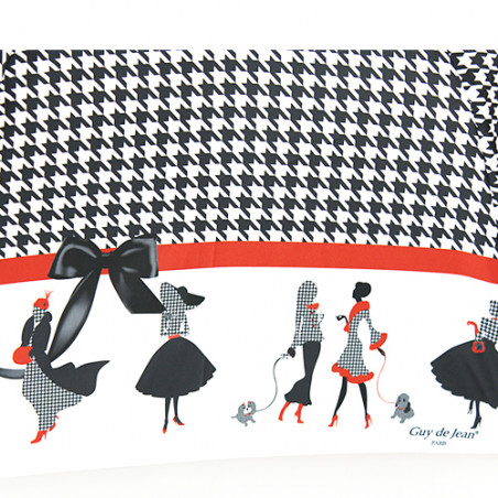 Parapluie pliant silhouettes motif pied de poule