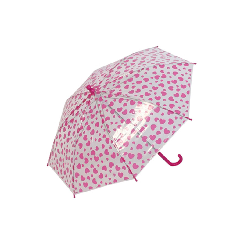 Parapluie enfant transparent avec des coeurs
