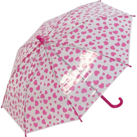 Parapluie enfant transparent avec des coeurs