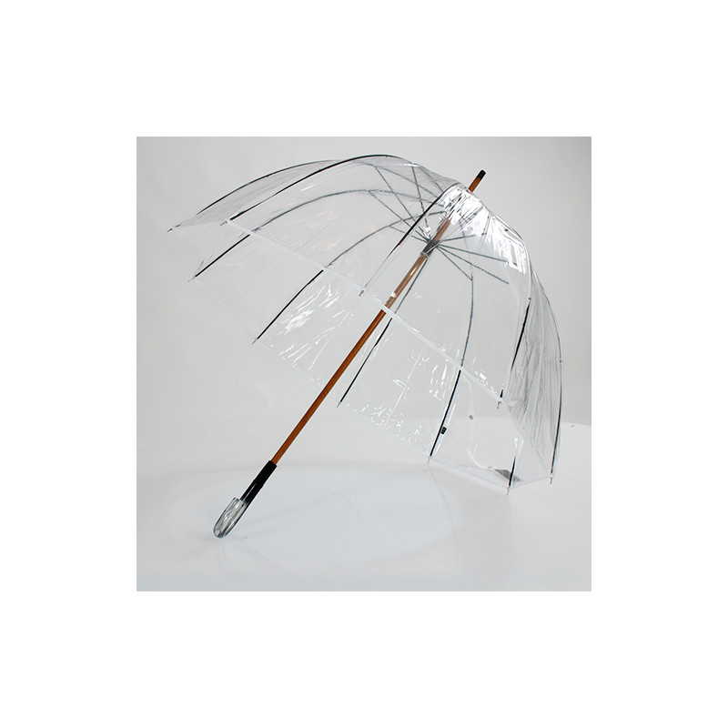 Parapluie transparent cloche made in france ganse blanche