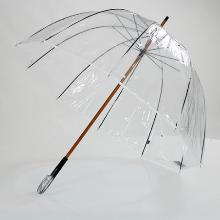Parapluie transparent cloche made in france ganse blanche
