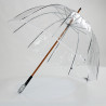 Parapluie transparent cloche made in france ganse blanche