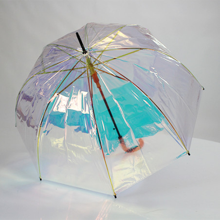 Parapluie cloche transparent toile irisée