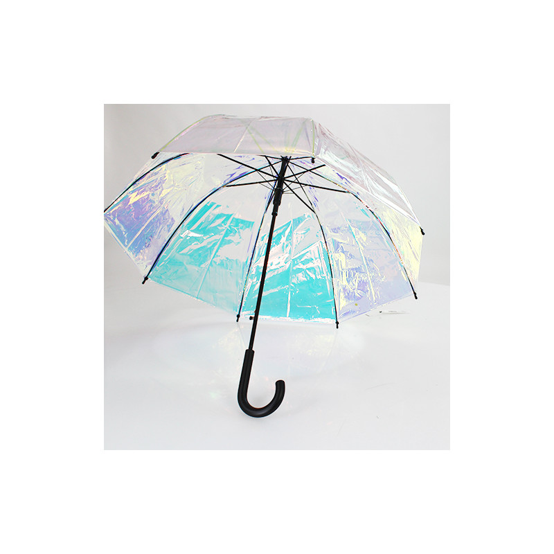 Parapluie cloche transparent toile irisée