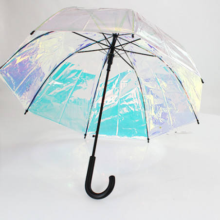Parapluie cloche transparent toile irisée