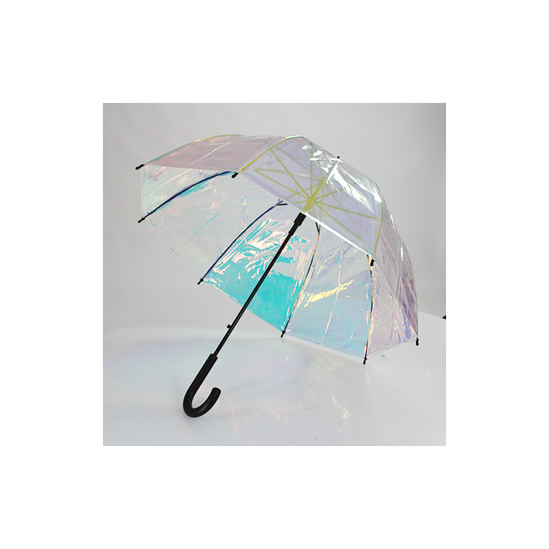 Parapluie cloche transparent toile irisée