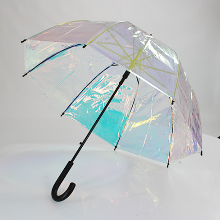 Parapluie cloche transparent toile irisée