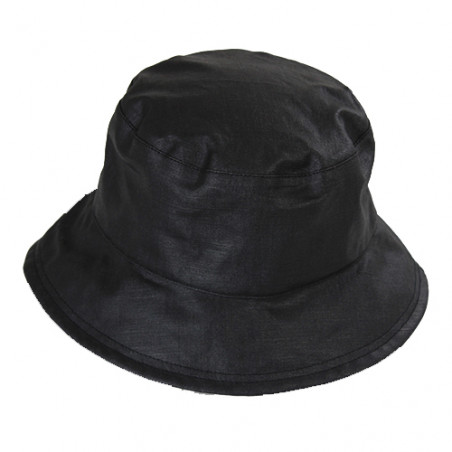 Chapeau de pluie noir revers motif géométrique