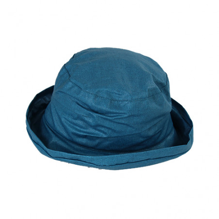 Chapeau de pluie femme bleu piscine