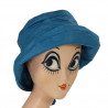 Chapeau de pluie femme bleu piscine