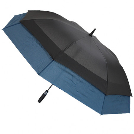 Grand parapluie tempête double extension bleue