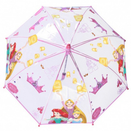 Parapluie transparent princesses poignée à paillettes