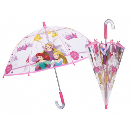 Parapluie transparent princesses poignée à paillettes