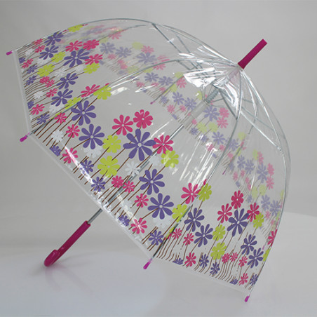 Parapluie cloche transparent fleurs des champs