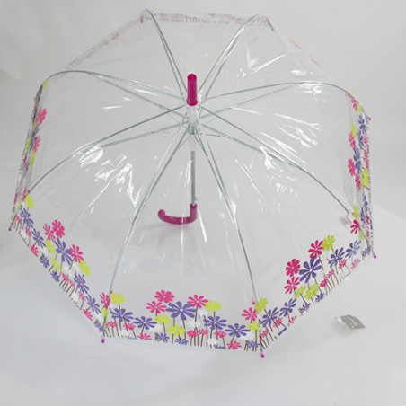 Parapluie cloche transparent fleurs des champs